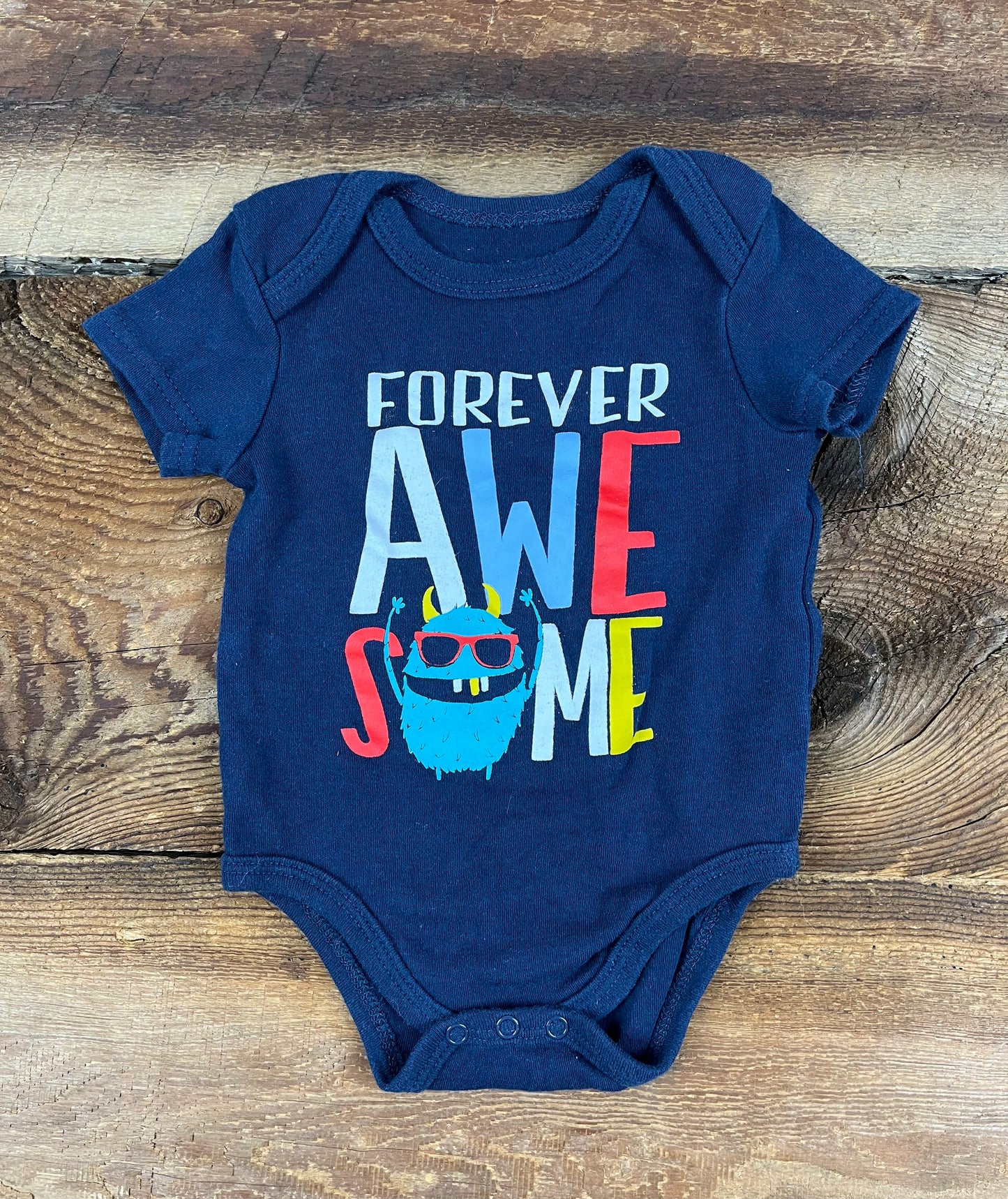 Monkey Bars 0-3M Forever Awesome Onesie