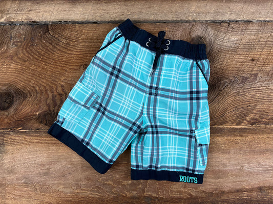 Roots 3-6M Plaid Swim Shorts