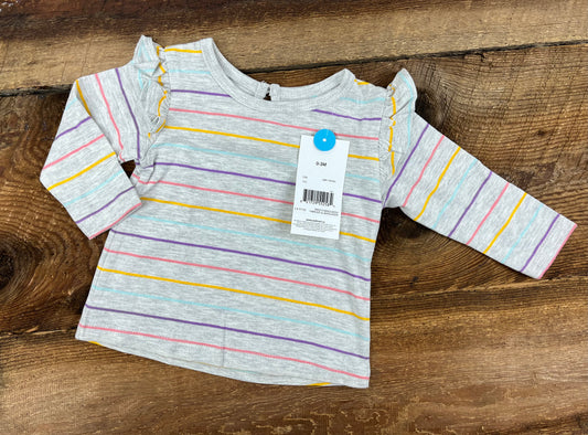 George 0-3M Striped Shirt