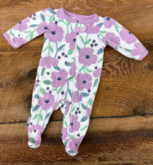 Child of Mine Preemie Fleece Floral Sleeper