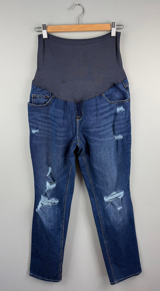 Old Navy Maternity 12 Straight Distressed Jean