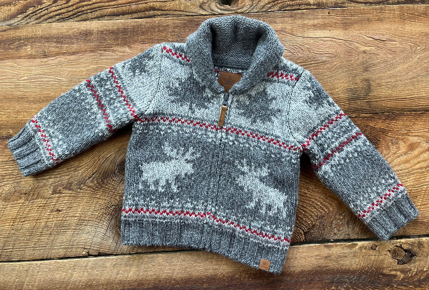 Canadiana 18-24M Knit Moose Sweater