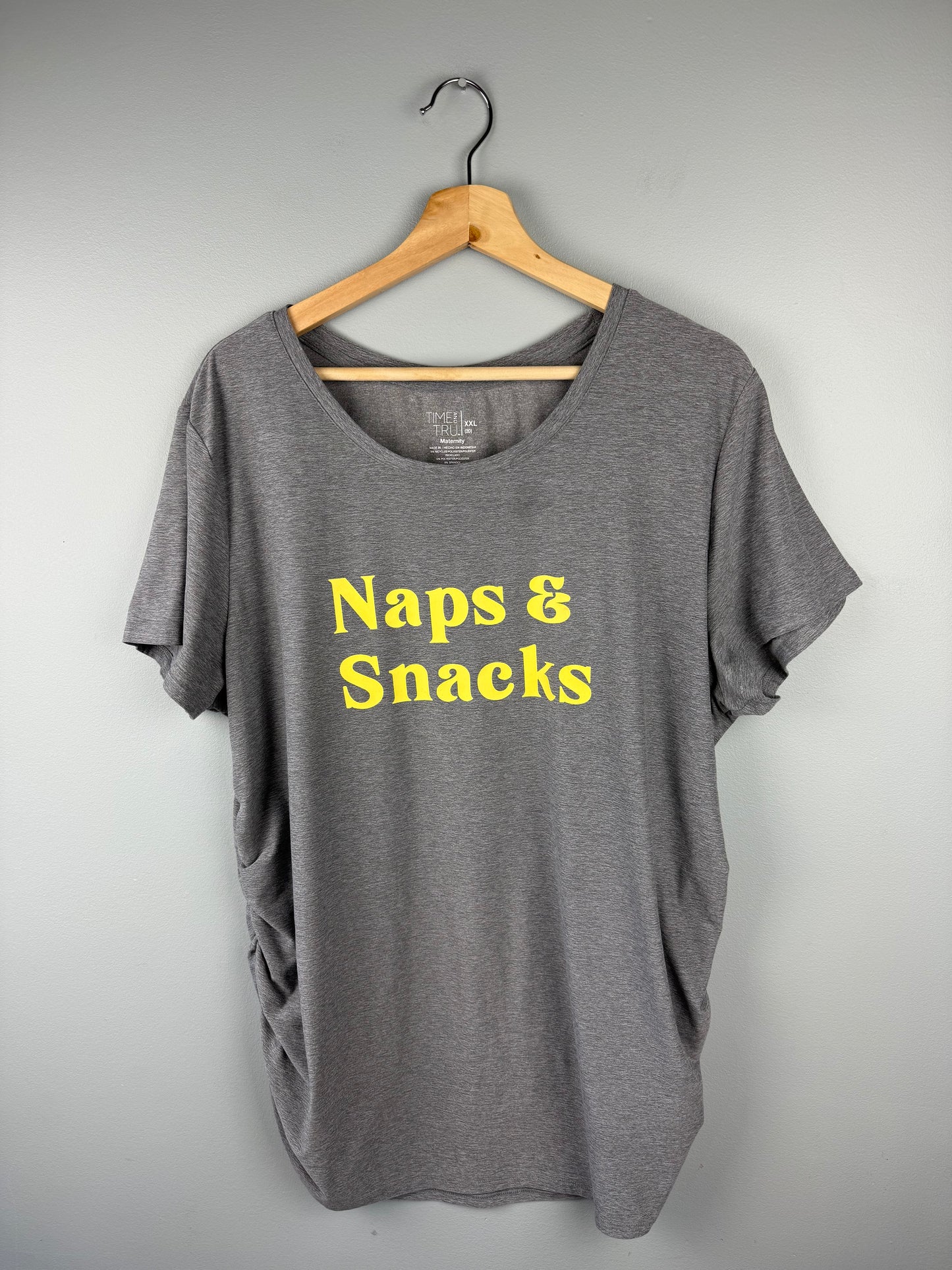 Time & Tru Maternity XXL Naps & Snacks Tee