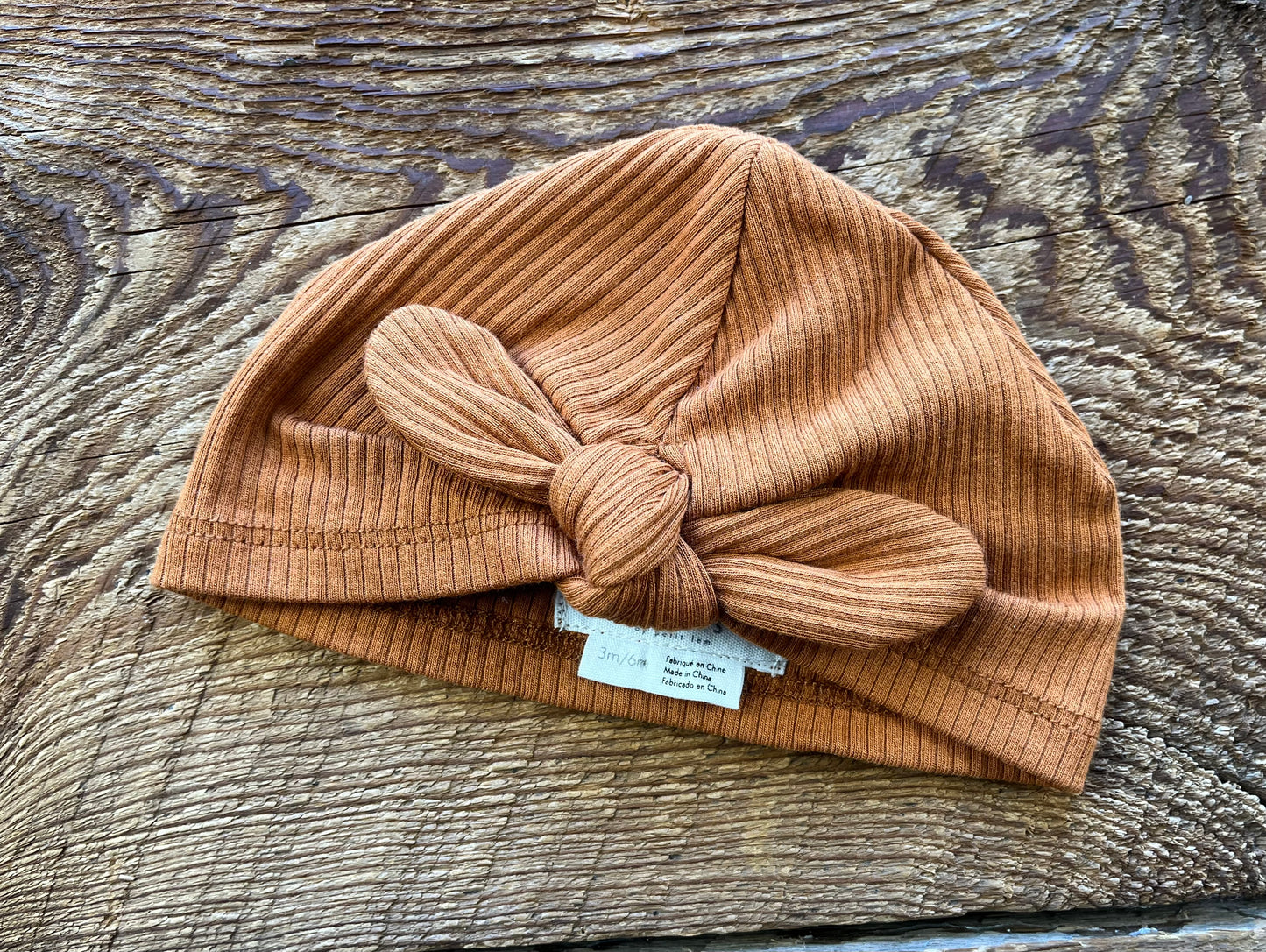 Petit Lem 3-6M Ribbed Bow Hat