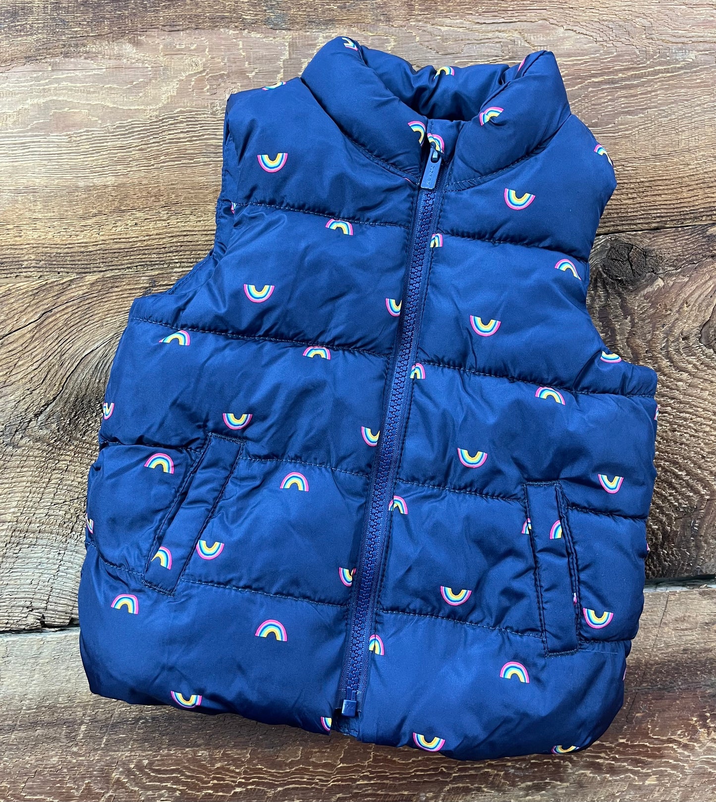 Old Navy 18-24M Lined Rainbow Puffer Vest