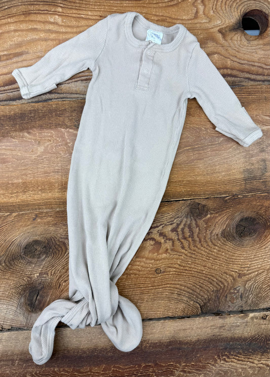 Mebie Baby 0-3M Ribbed Knotted Gown