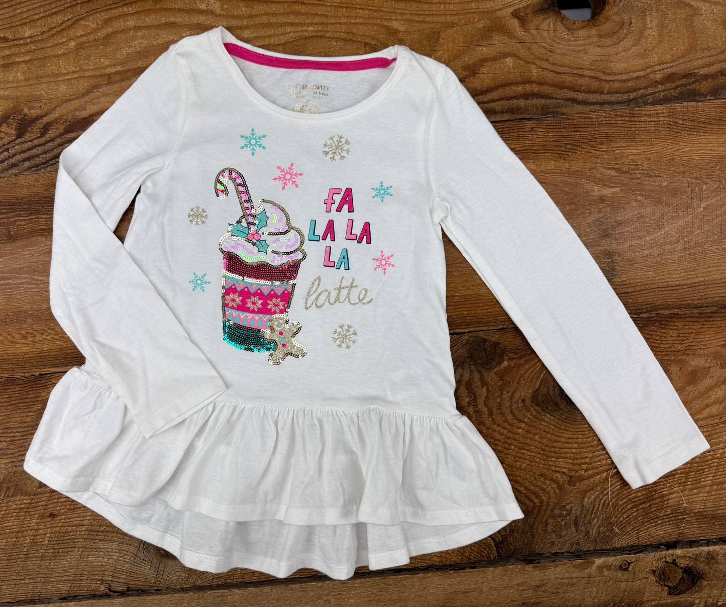Cynthia Rowley 5/6Y Falalala Latte Shirt