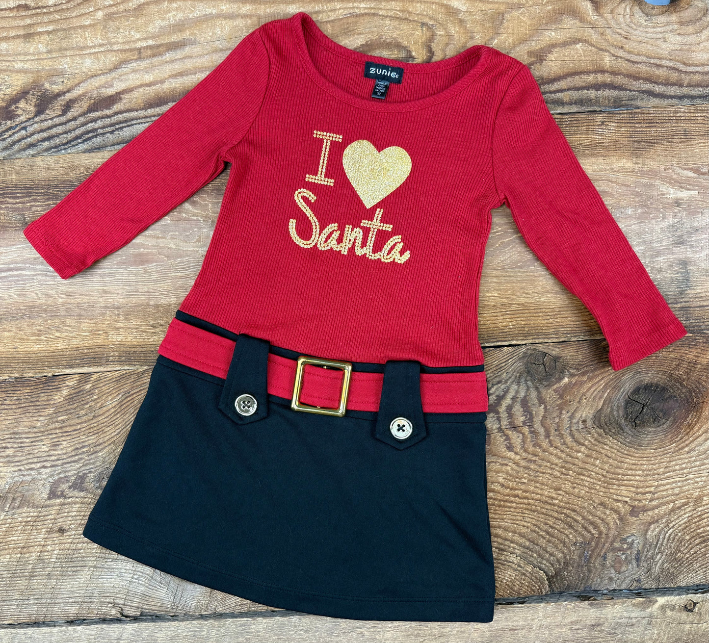 Zunie 3T I Heart Santa Dress
