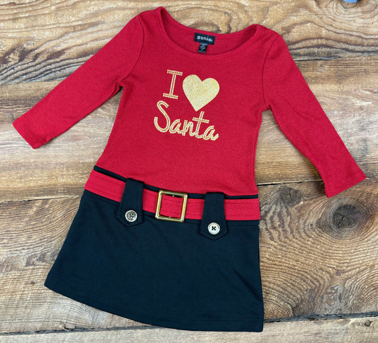 Zunie 3T I Heart Santa Dress