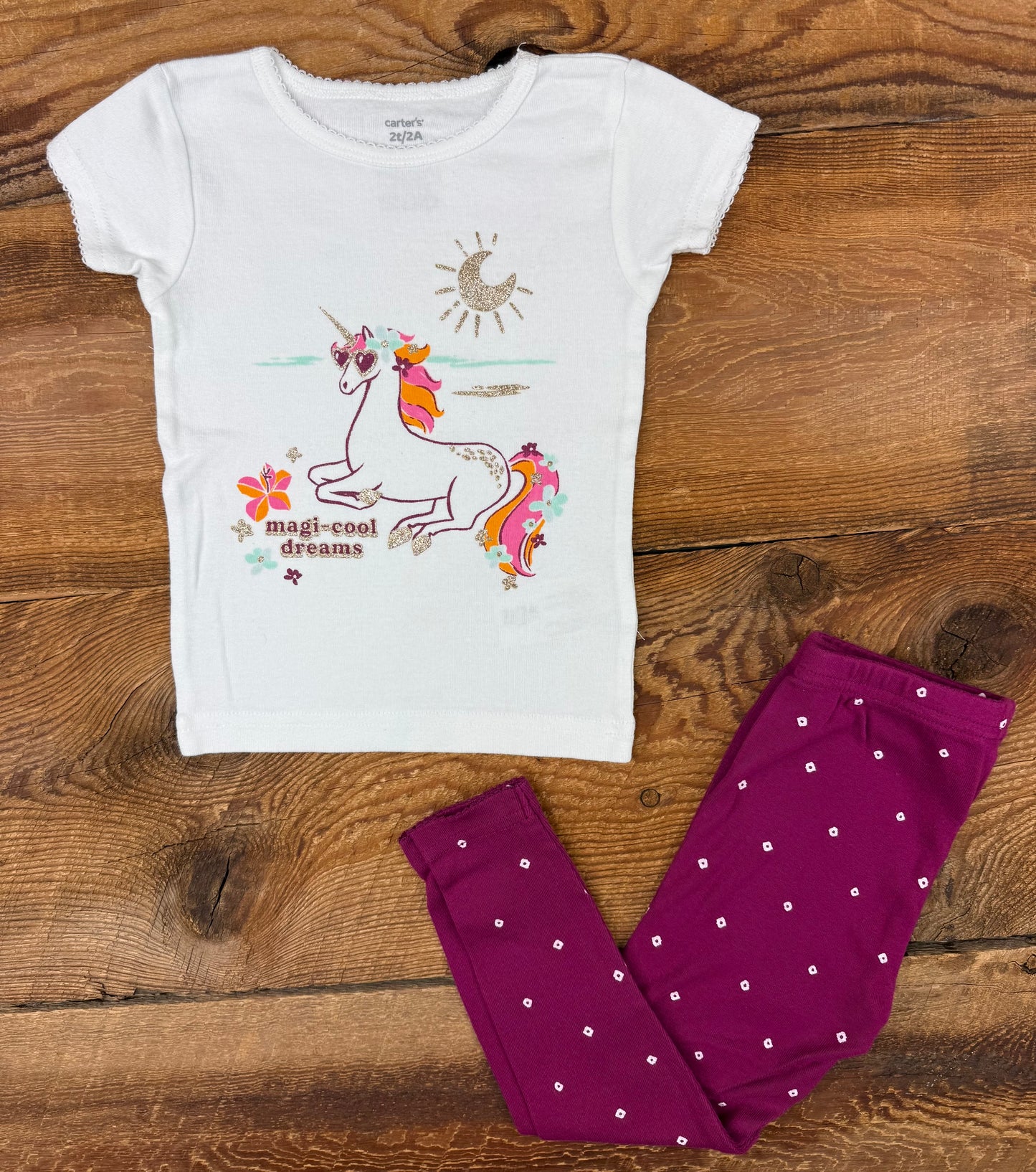 Carter's 2T Unicorn Pajamas