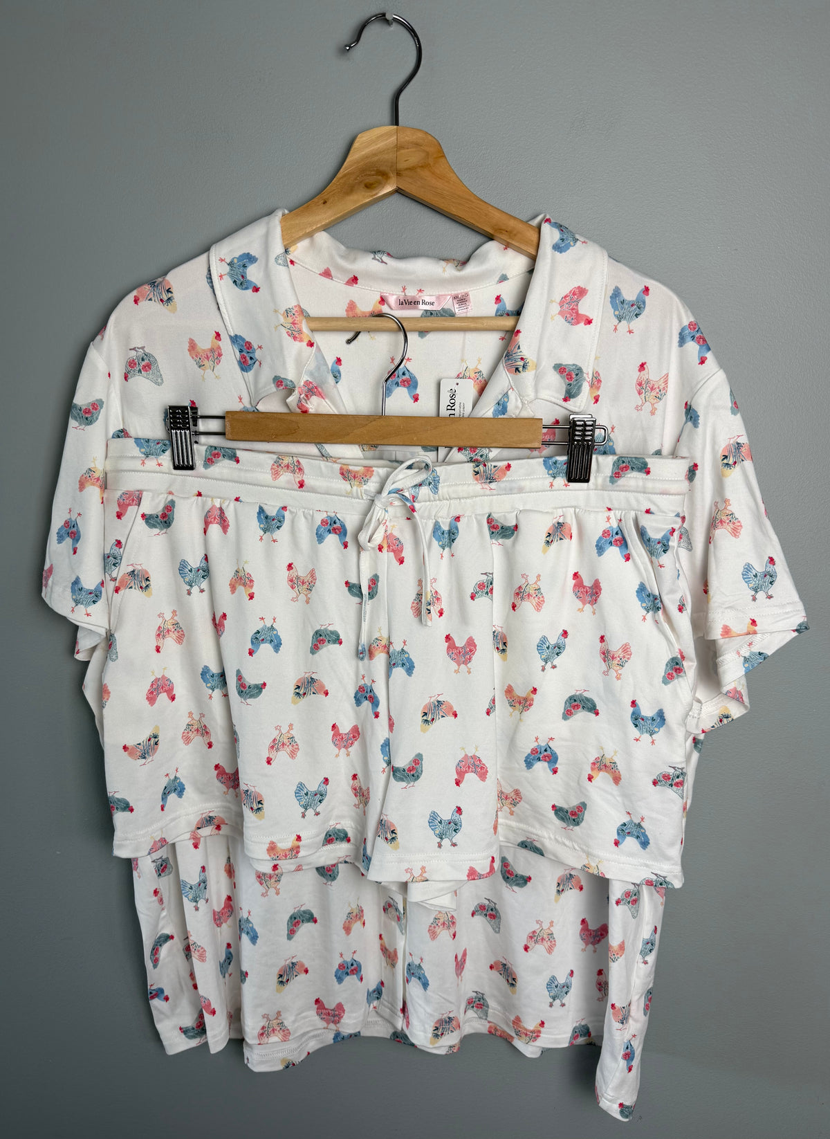 La Vie en Rose Women's Large/XXL Chicken Pajamas