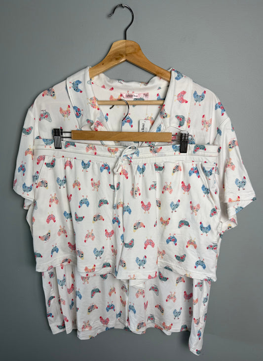 La Vie en Rose Women's Large/XXL Chicken Pajamas