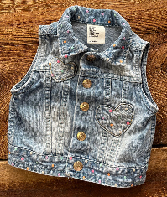 H&M 18-24M Heart Jean Vest