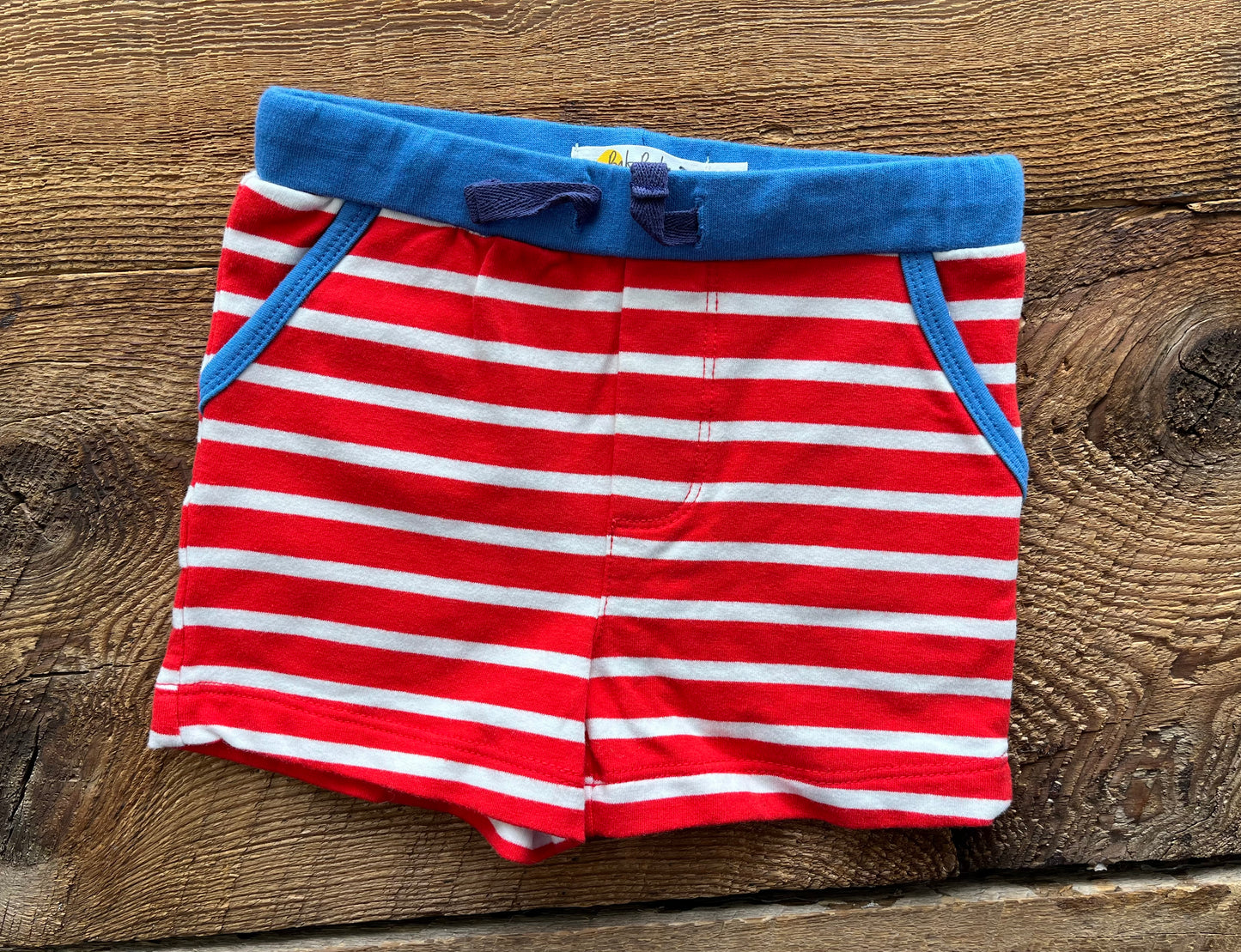 Baby Boden 9-12M Striped Short