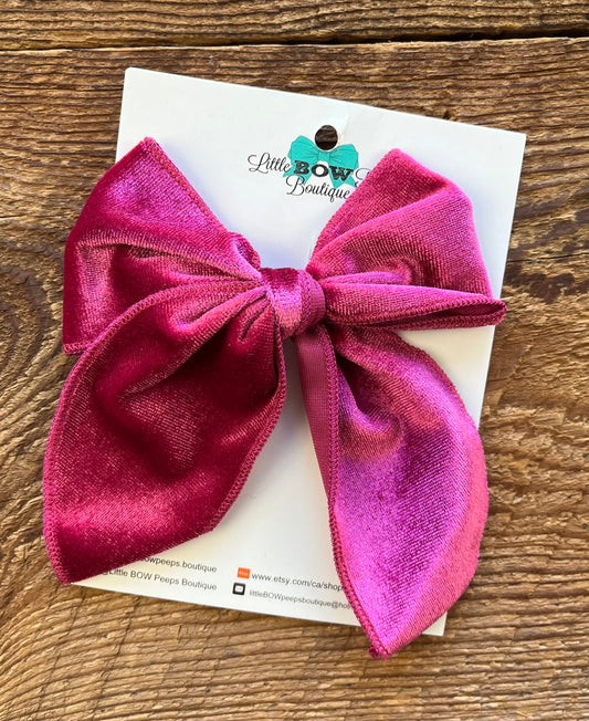 Velvet Sailor Bow Hair Clip