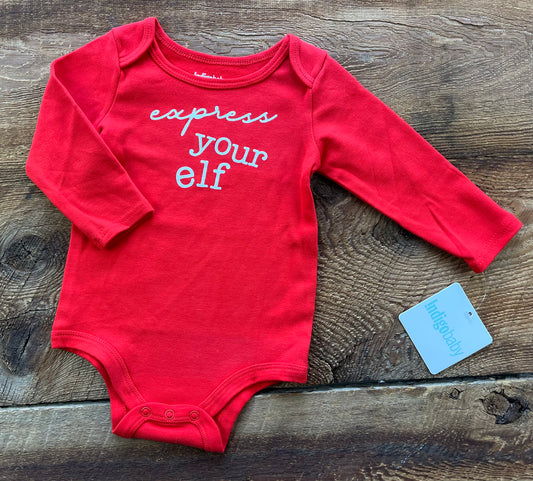 Indigo 6-12M Express your Elf Onesie