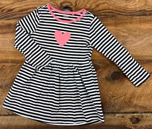 Pekkle 2T Striped Heart Dress