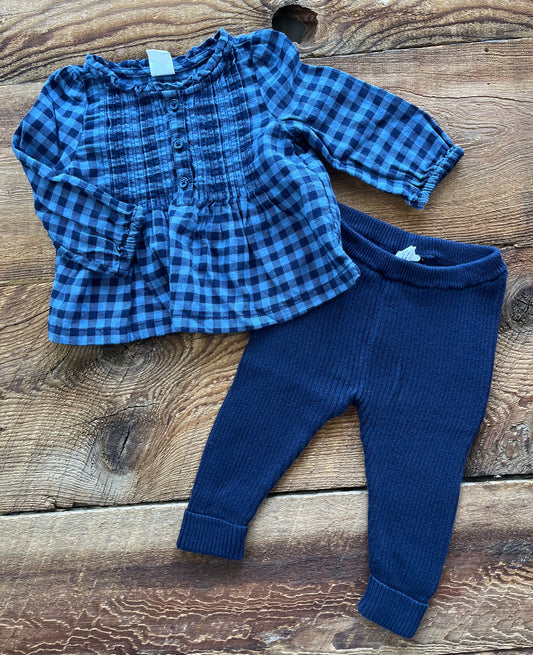 Gap 3-6M Plaid Outfit