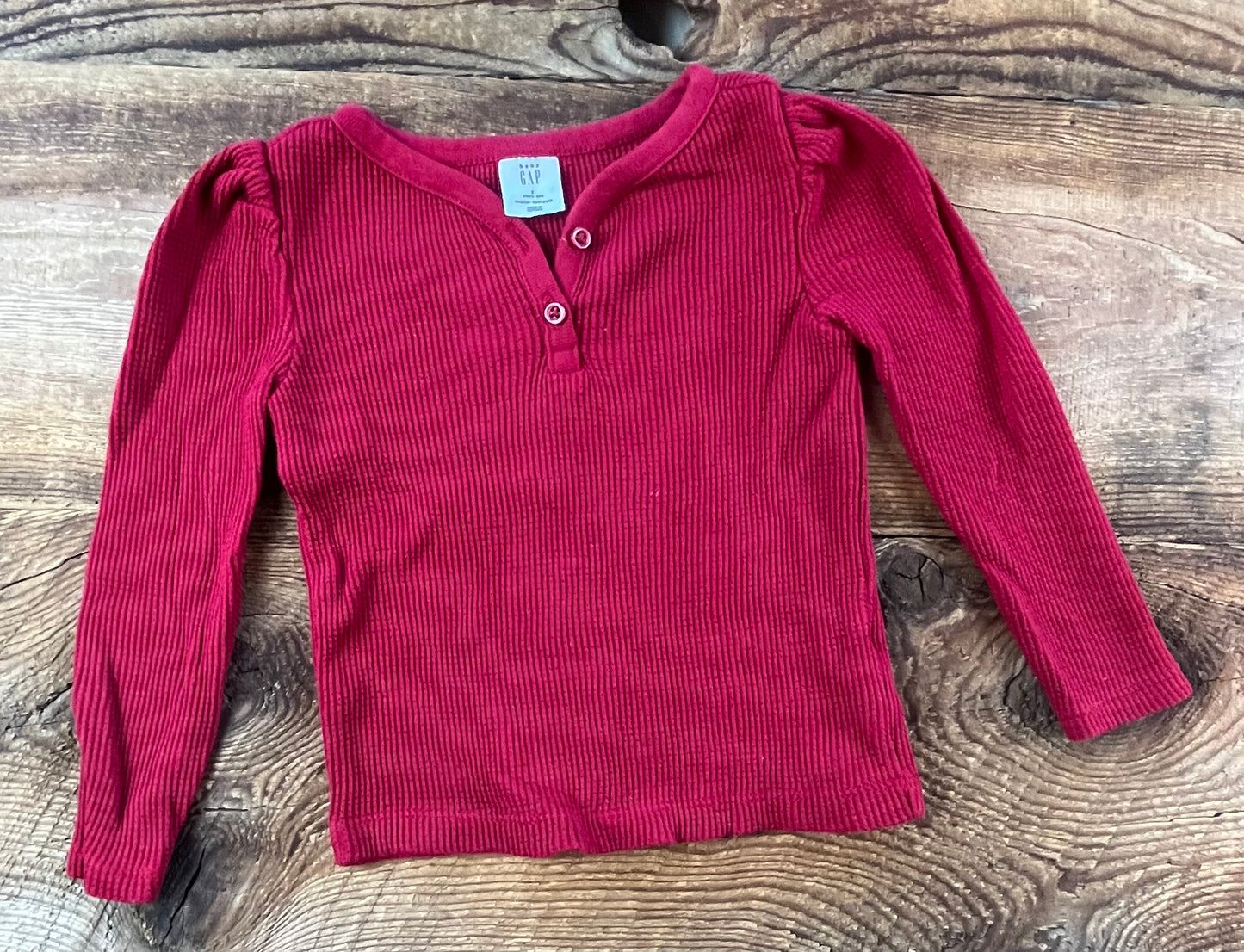 Gap 2T Waffle Henley Shirt