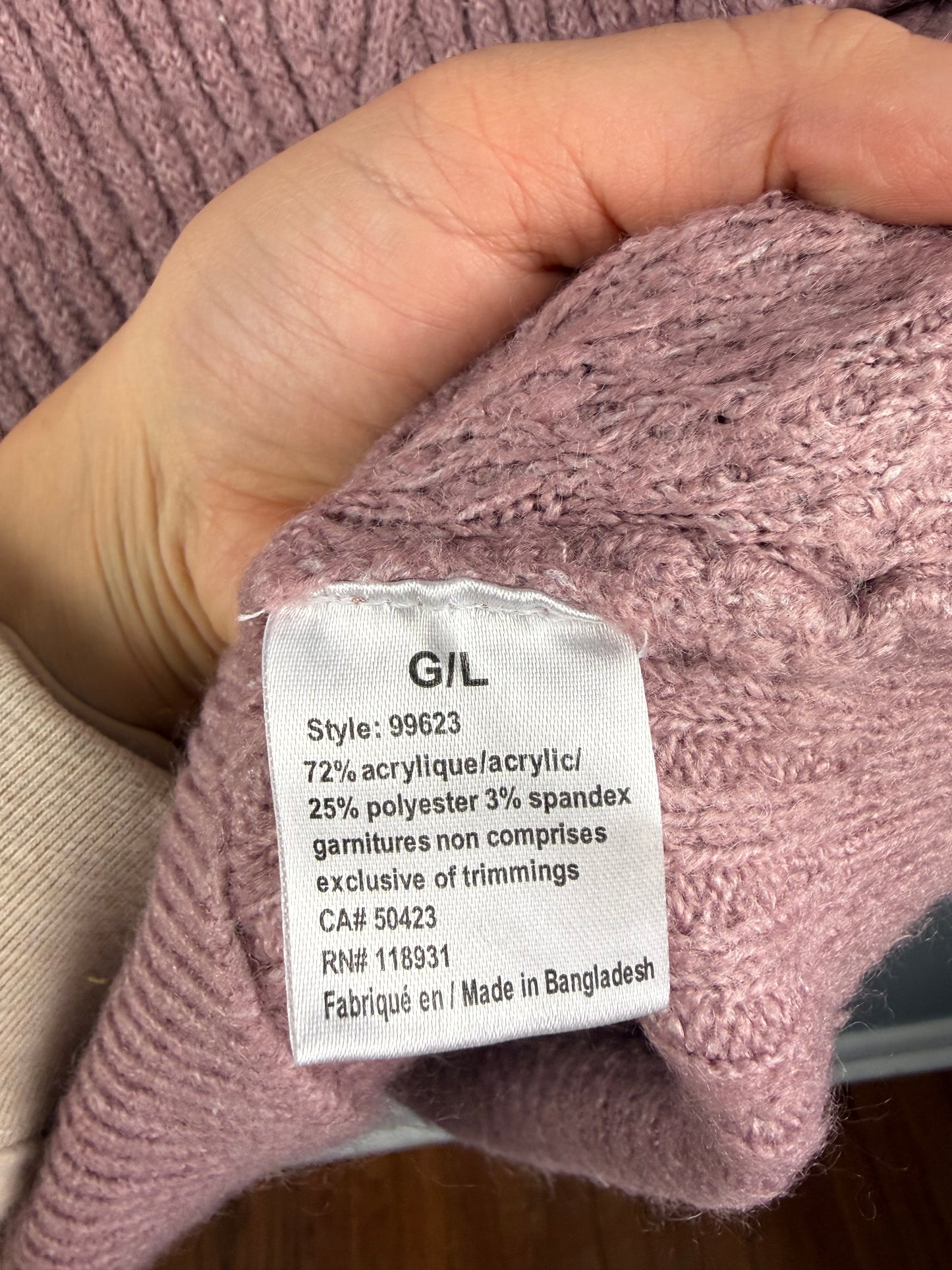 Guilty Women’s Large Knit Cowl neck Sweater