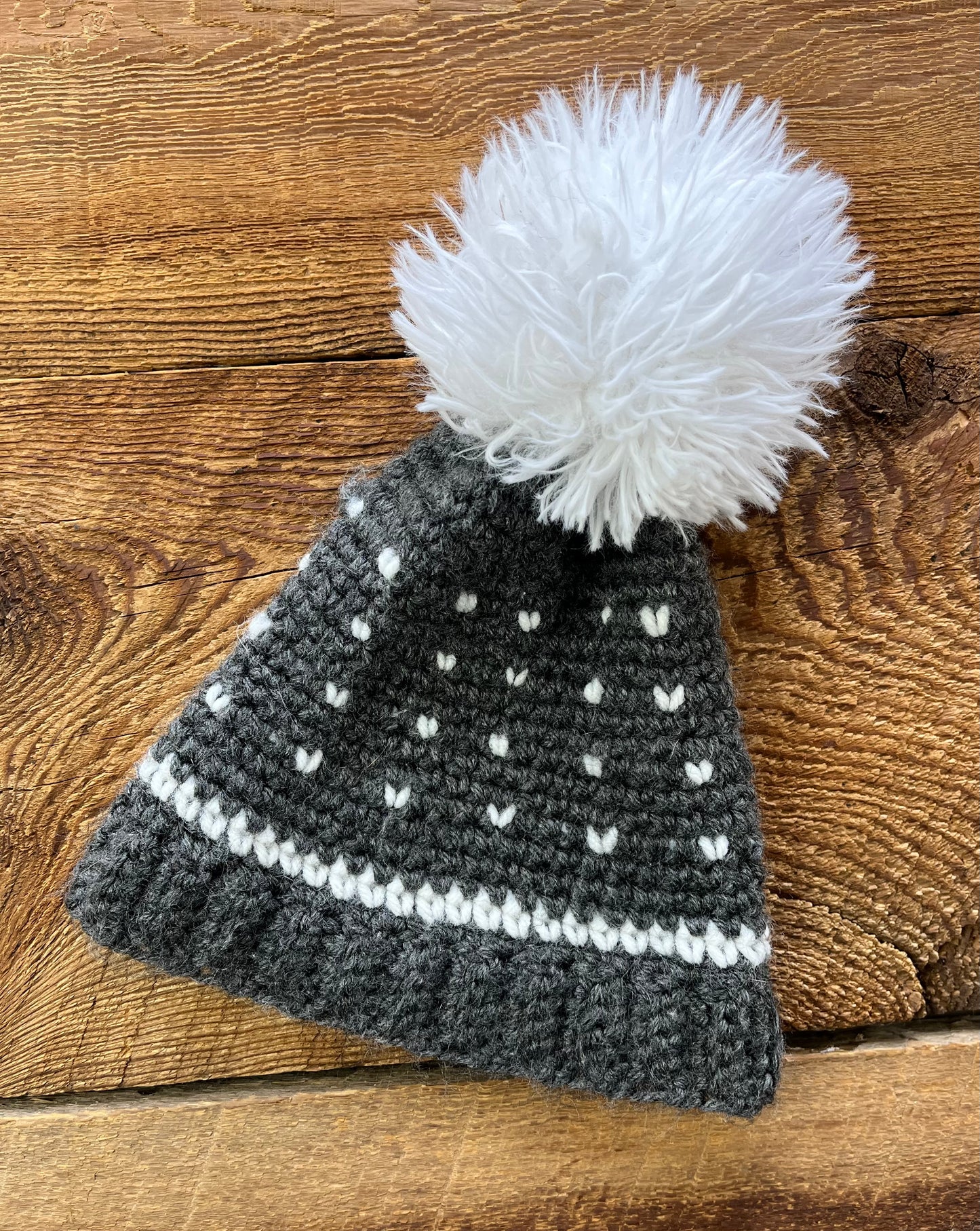 Infant Knit Heart Pom Hat