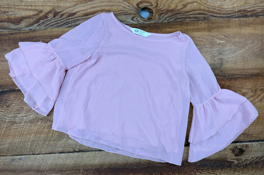 H&M 8-9Y Ruffle Sleeve Shirt