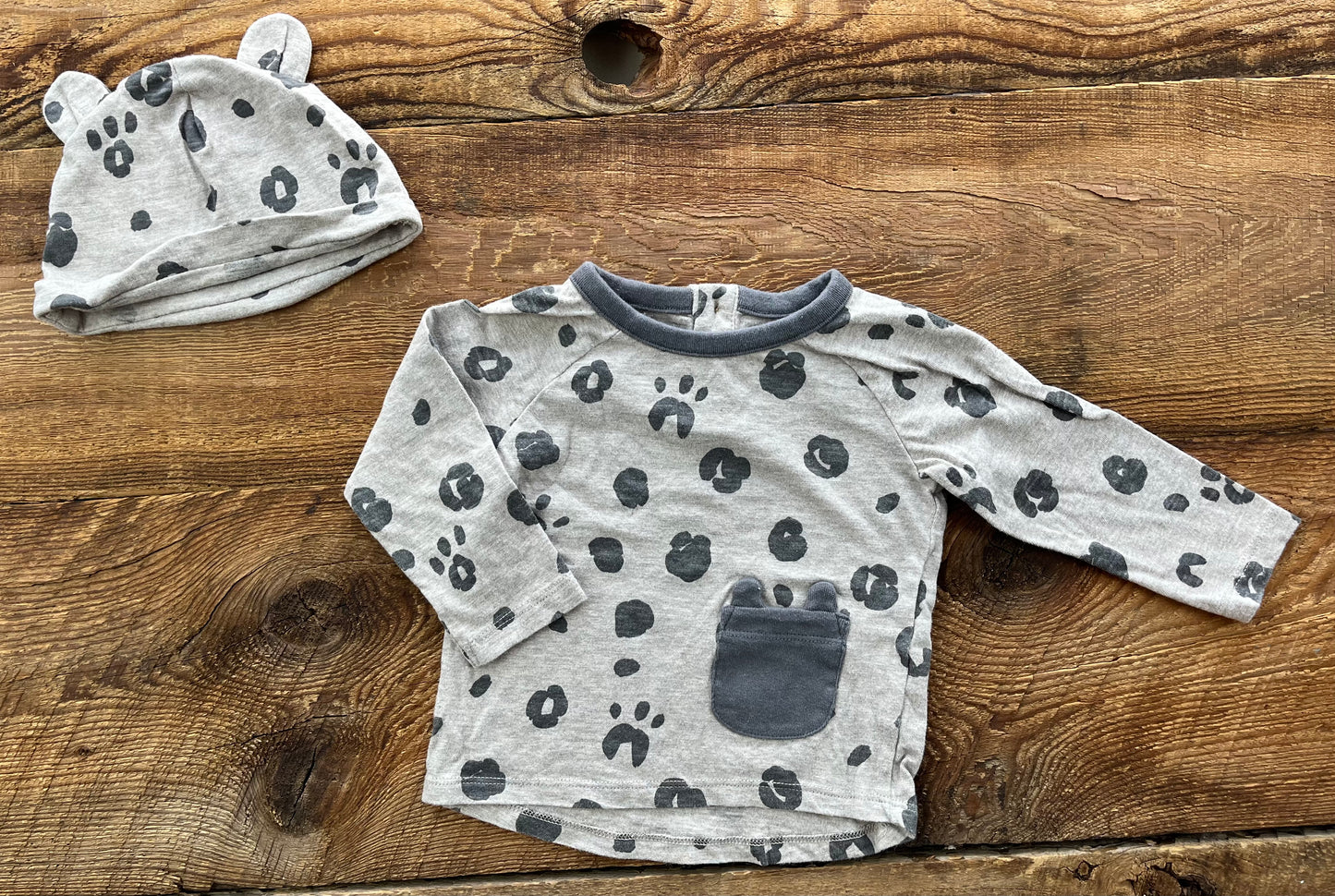 George 6-12M Paw Shirt & Hat