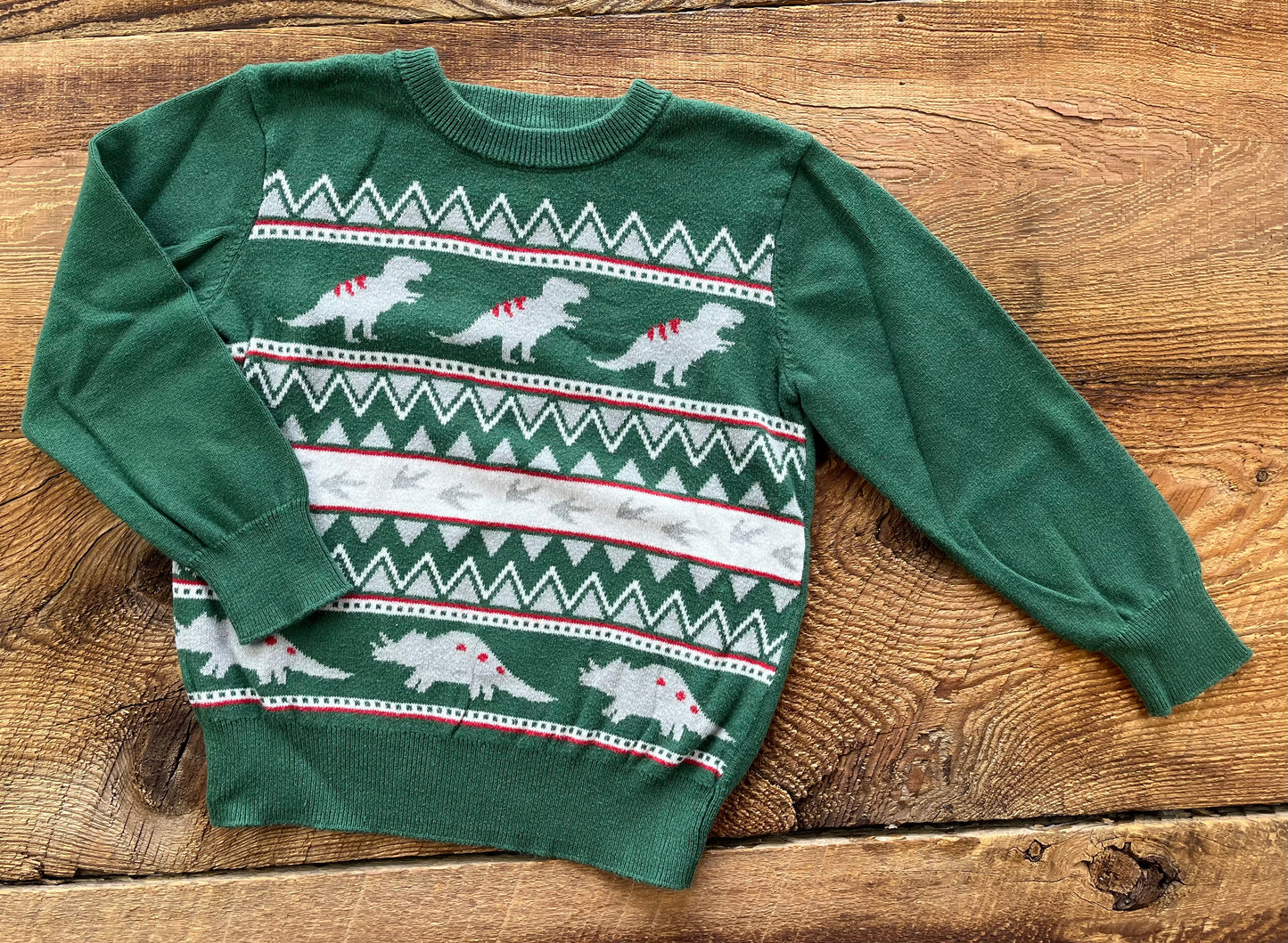 Andy & Evan 3T Knit Dino Christmas Sweater