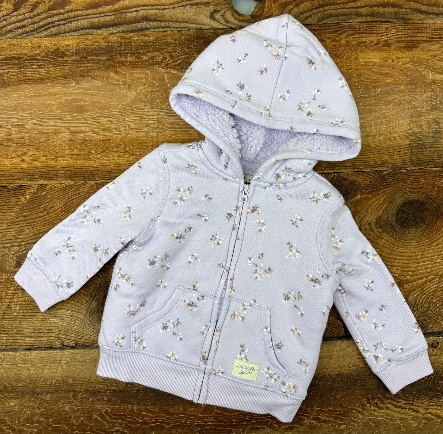 Oshkosh 12M Floral Sherpa Lined Sweater