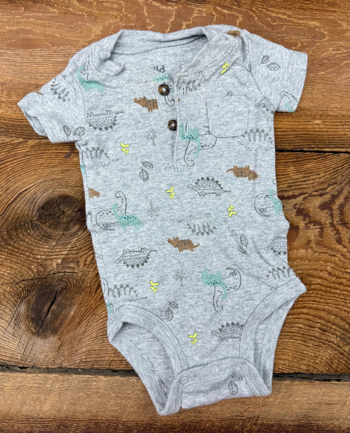 Child of Mine 0-3M Dino Onesie