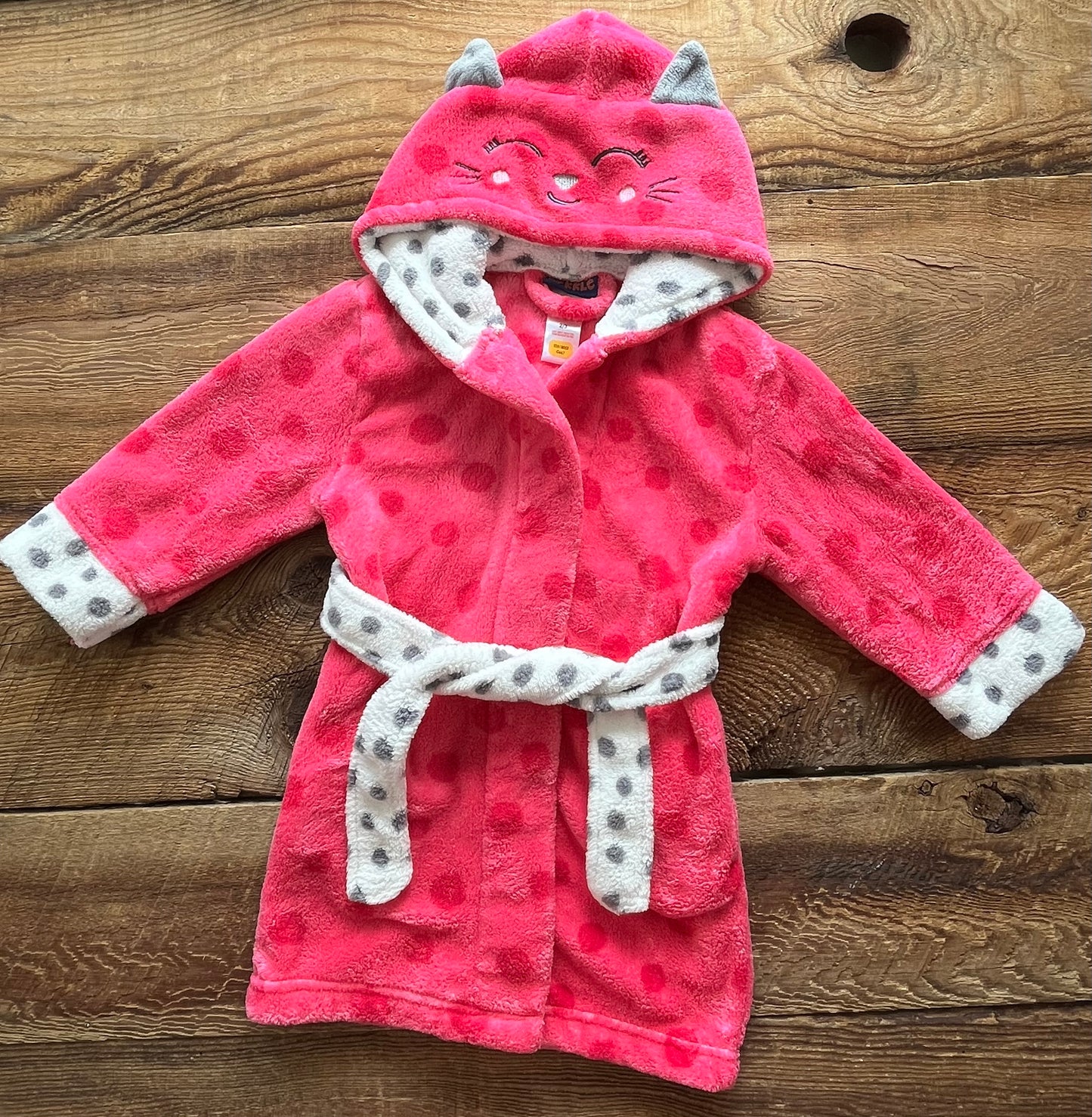 Pekkle 2/3T Fleece Kitty Robe