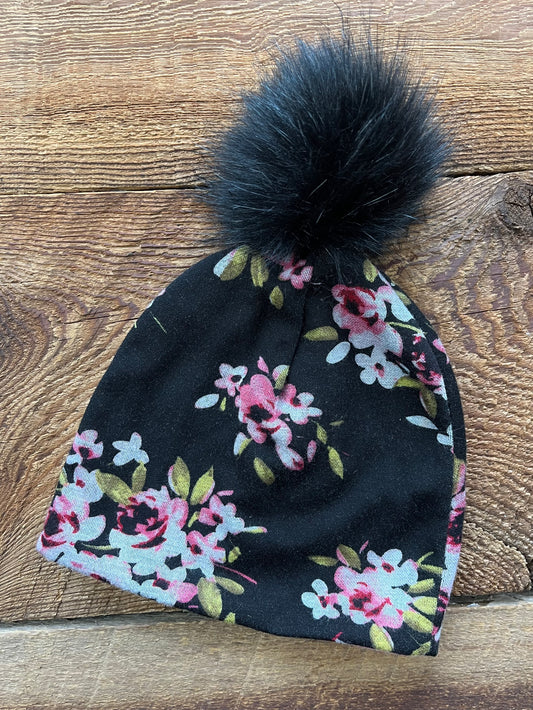 Small Shop Floral Pom Toque