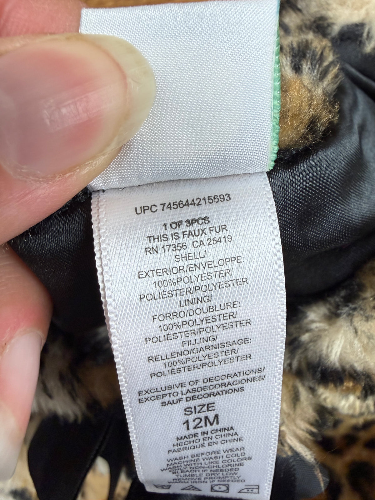 Little Me 12M Fleece Leopard Jacket