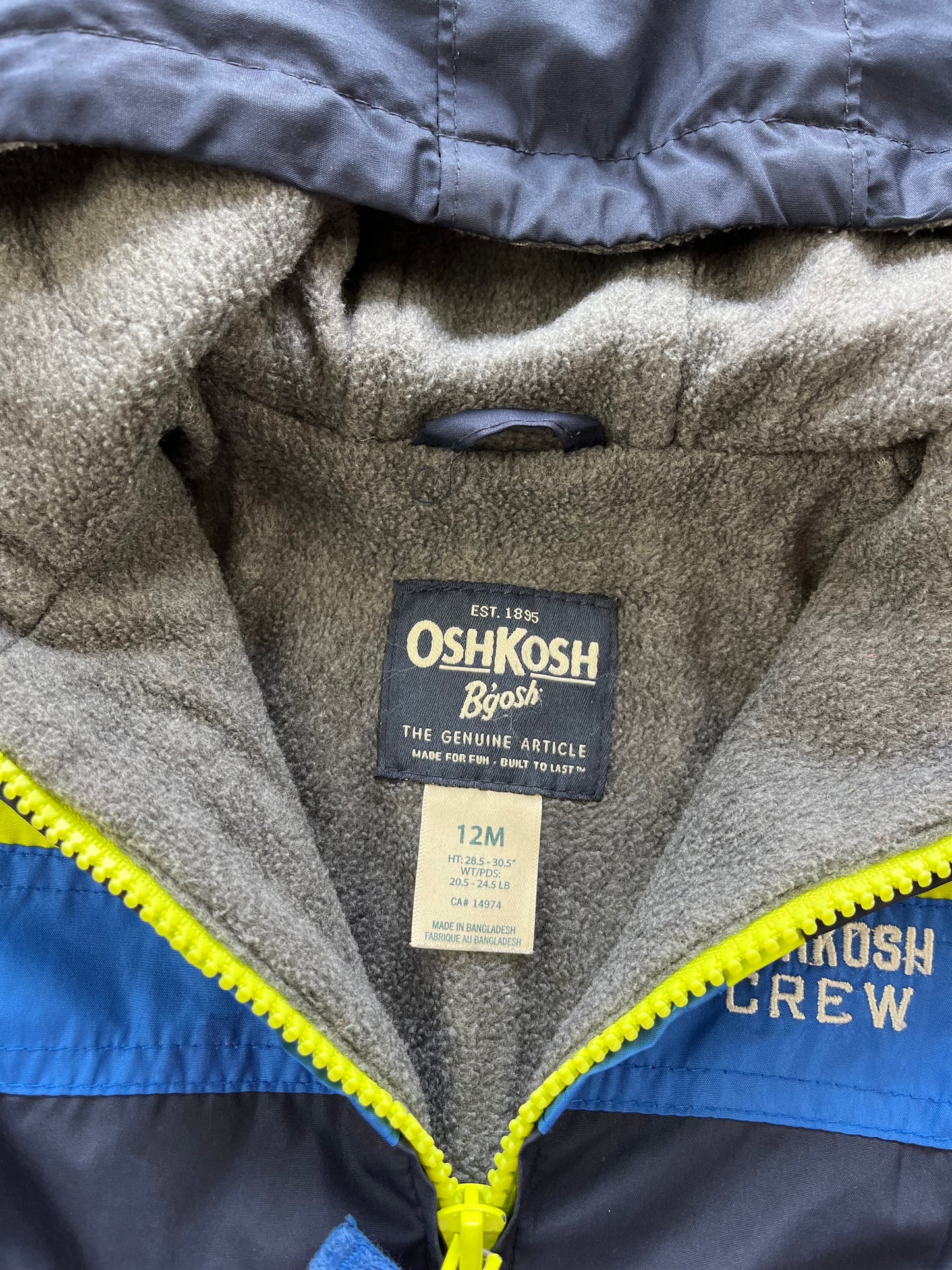 Oshkosh 12M Lined Jacket