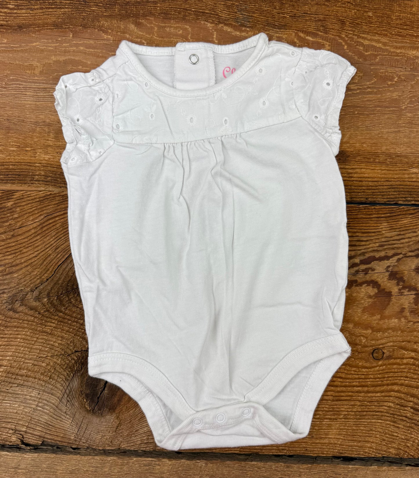 Cherokee 0-3M Eyelet Onesie