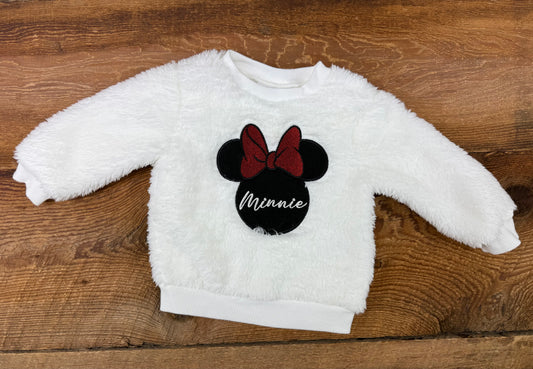 Disney 3-6M Fleece Minnie Crewneck