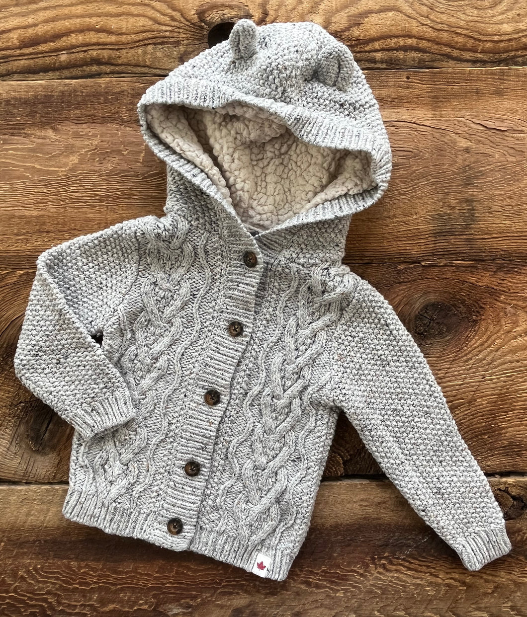 Canadiana 12-18M Knit Sherpa Hoodie Sweater
