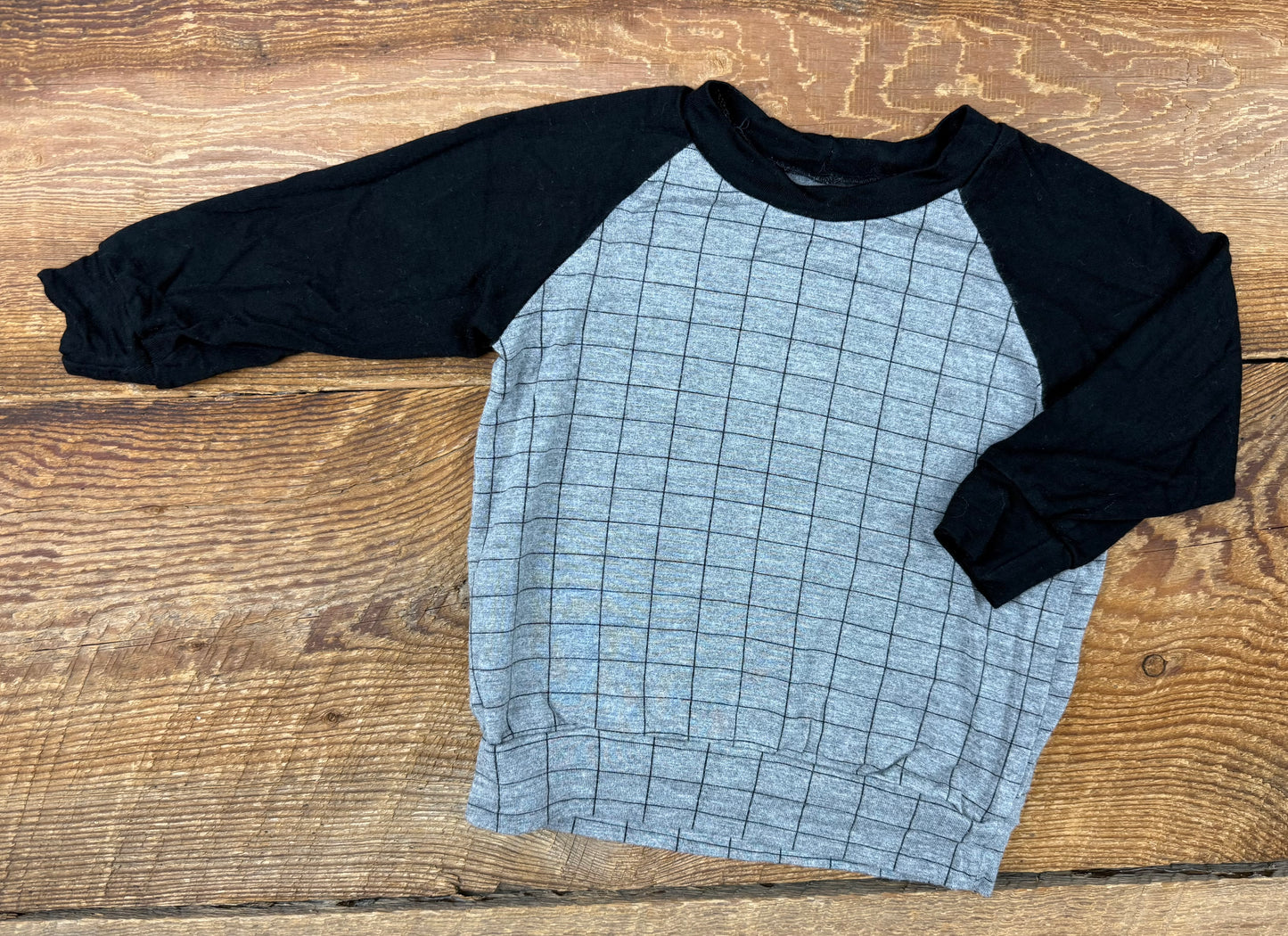 Lil Slouchies 6-12M Checkered Bamboo Shirt