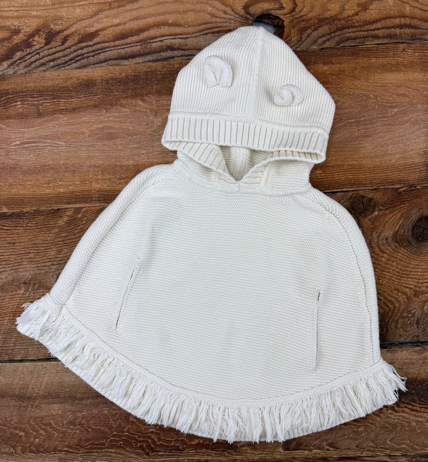 Gap 3T Knit Fringe Poncho
