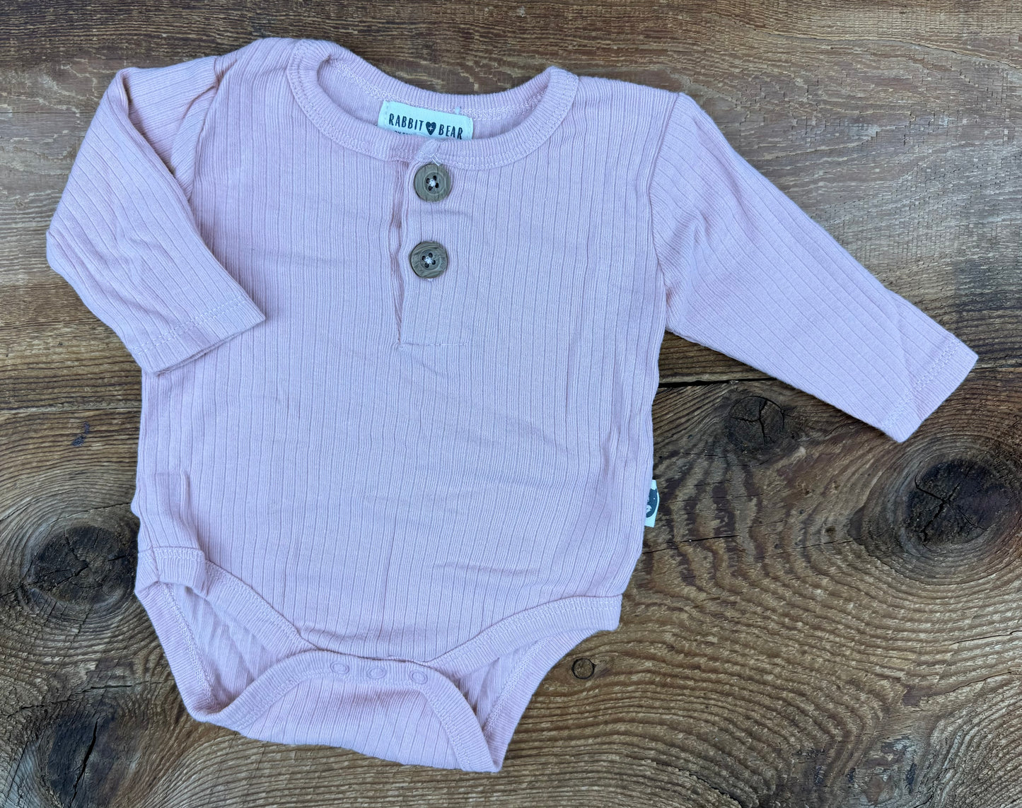 Rabbit + Bear 0-3M Ribbed Onesie