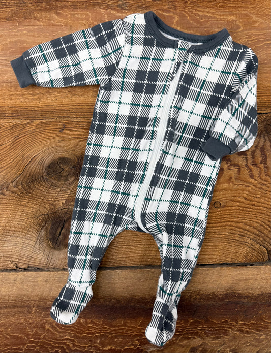 Petit Lem Newborn Plaid Sleeper