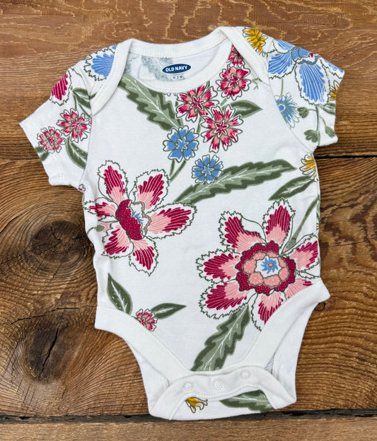 Old Navy 0-3M Floral Onesie
