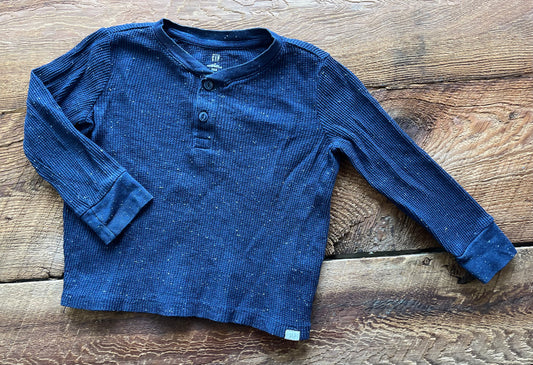 Gap 3T Waffle Henley Shirt