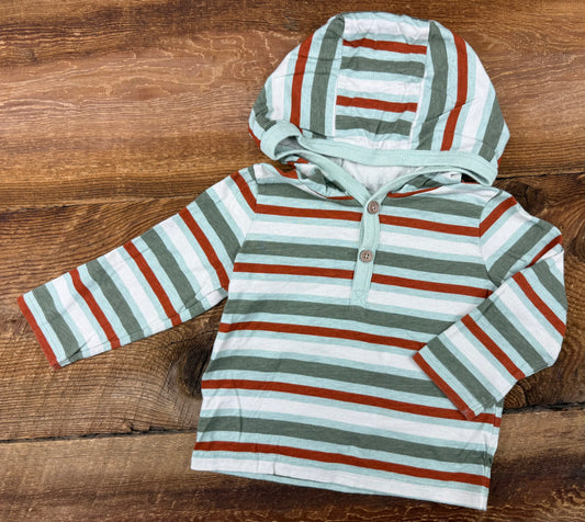 Child of Mine 12M Striped Hooded Shirt