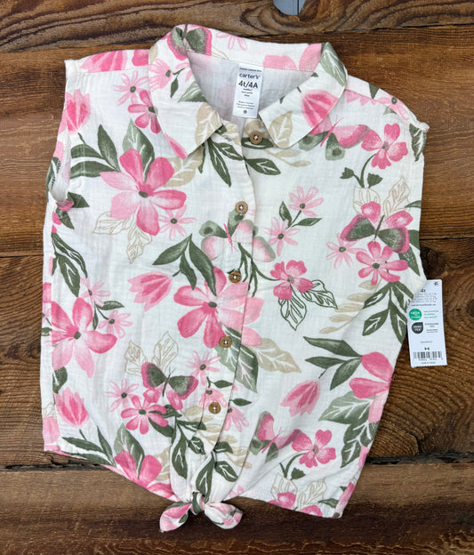 Carter’s 4T Floral Collared Tank