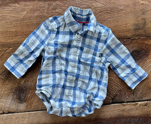 Oshkosh 0-3M Plaid Onesie