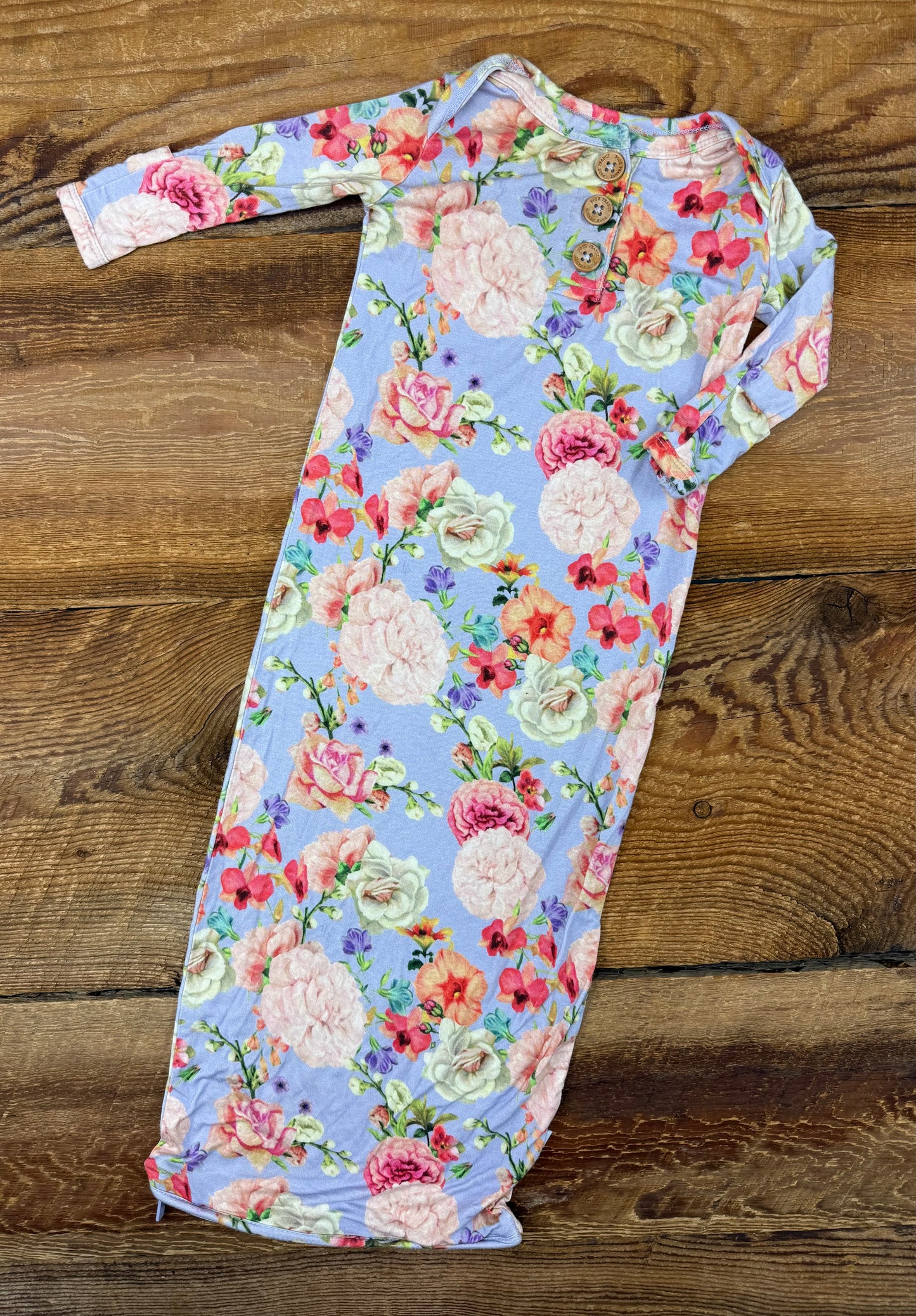 Posh Peanut 0-3M Bamboo Floral Sleep Gown