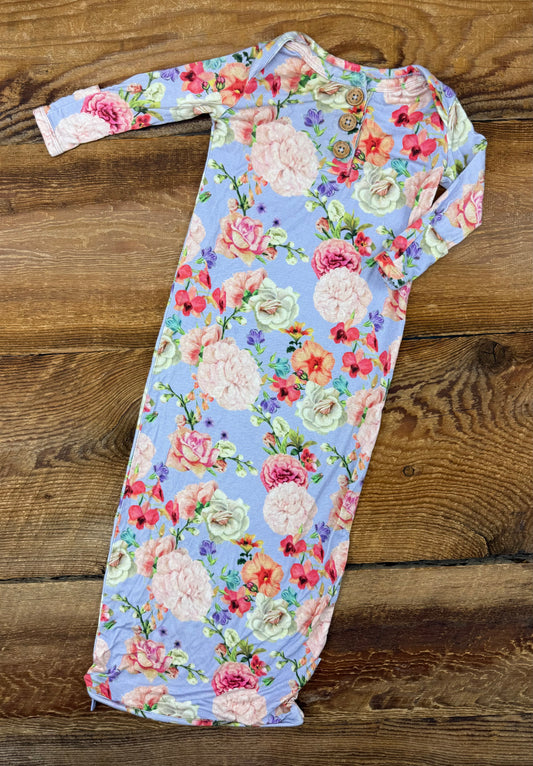 Posh Peanut 0-3M Bamboo Floral Sleep Gown