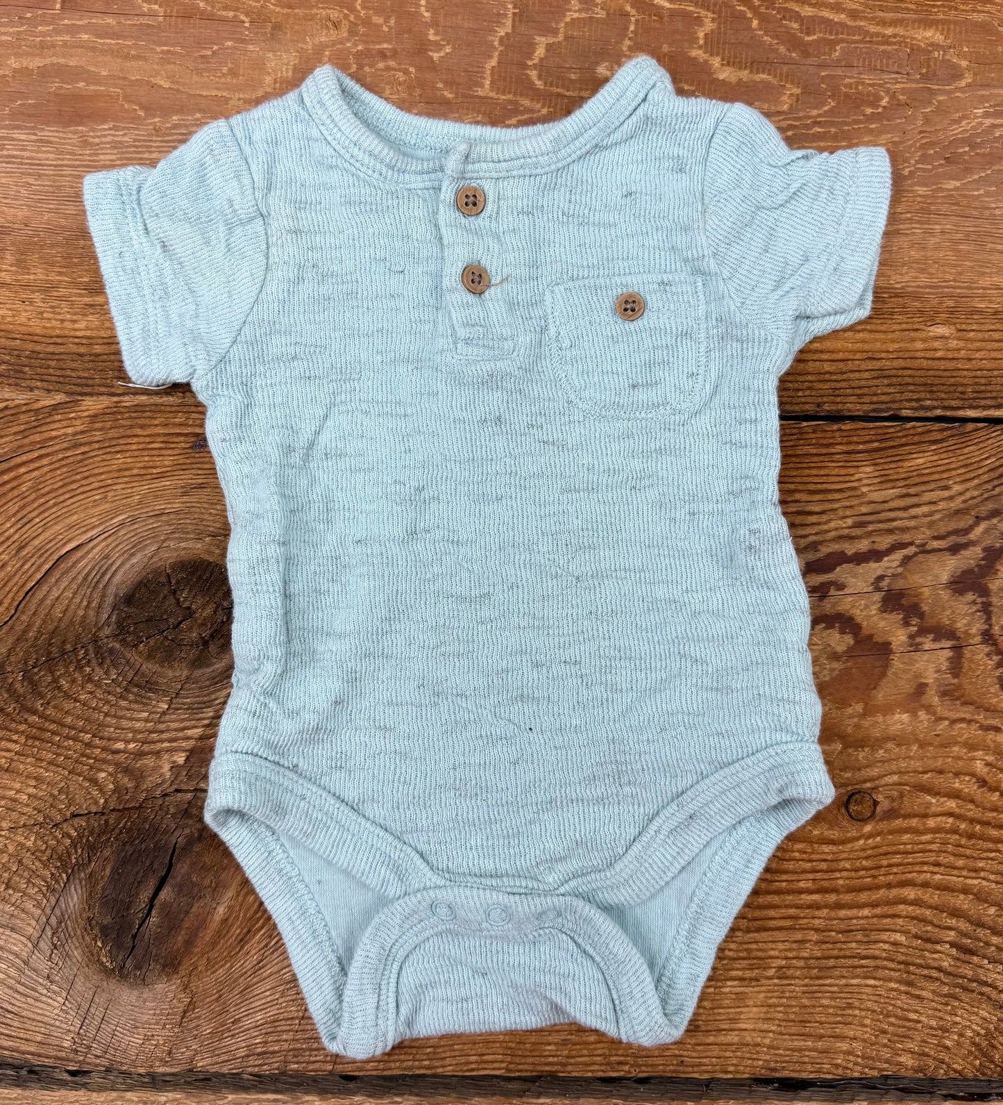 Rene Rofe 0-3M Ribbed Pocket Onesie