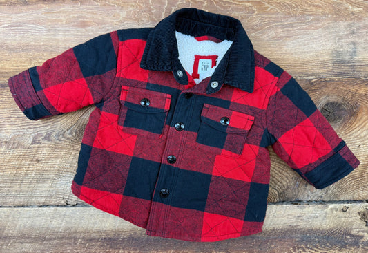 Gap 0-6M Sherpa Lined Flannel Jacket